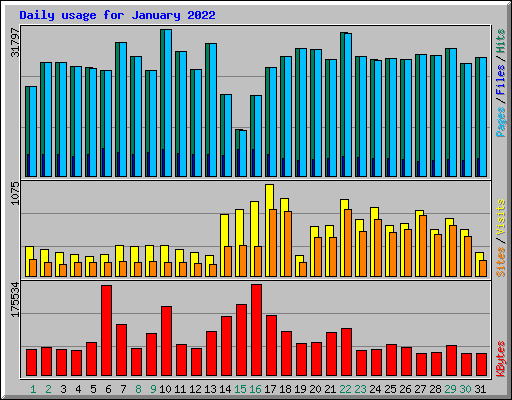 Daily usage for January 2022