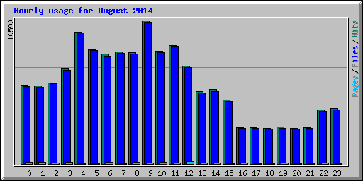 Hourly usage for August 2014