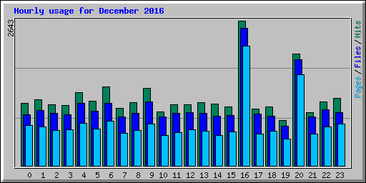 Hourly usage for December 2016