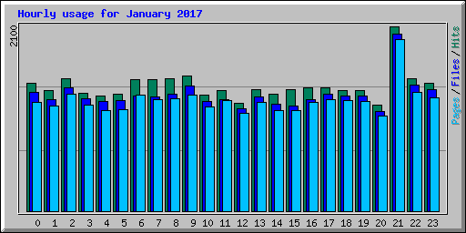 Hourly usage for January 2017