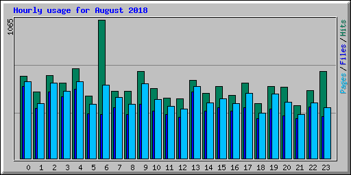 Hourly usage for August 2018