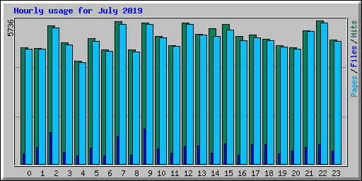 Hourly usage for July 2019