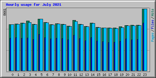 Hourly usage for July 2021